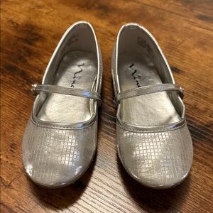 Nina Shimmering Silver Kids Dress Shoes